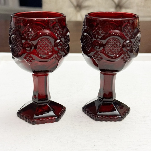 Avon Other - Vintage Avon Cape Cod Collection Vintage Cordial Sherry Red Goblets Retro